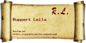 Ruppert Leila névjegykártya